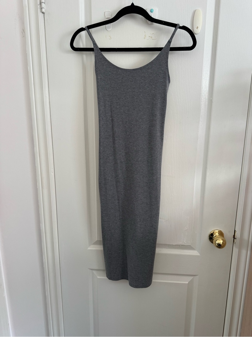 Grey Ribbed Slip Dress